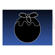 Pudim preto e branco do Natal. No azul Cartoes