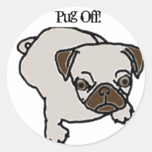 Pug fora! adesivo