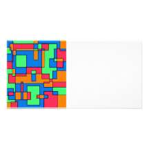 Quadrados abstratos cartão com foto