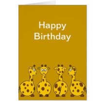 Quatro girafas bonitos cartoes
