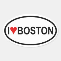 QUATRO "mim [coração] Boston " Adesivos Em Formato Oval