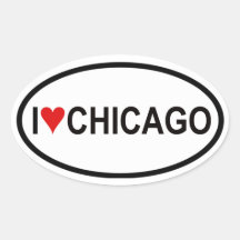QUATRO "mim [coração] Chicago " Adesivos Em Formato Ovais