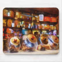Quatro potes de doces de vidro mousepad
