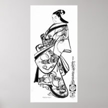 Quimono Litho da pena do falcão Poster