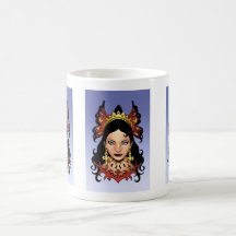 Rainha gótico exótica com os brincos de Ankh pelo  Caneca