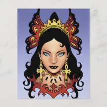 Rainha gótico exótica com os brincos de Ankh pelo  Panfletos Personalizados