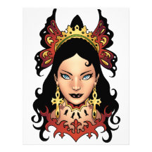 Rainha gótico exótica com os brincos de Ankh pelo  Modelos De Papel De Carta