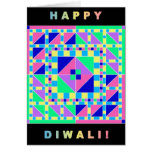 Rangoli Pastel com o cartão preto de Diwali da bei