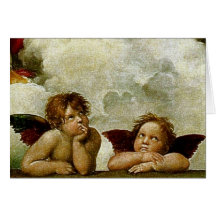 Raphael "Sistine Madonna" (cerca de 1513) (detalhe Cartões