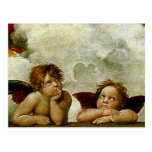 Raphael "Sistine Madonna" (cerca de 1513) (detalhe Cartões Postais