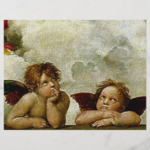 Raphael "Sistine Madonna" (cerca de 1513) (detalhe Panfleto Coloridos