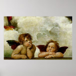Raphael "Sistine Madonna" (cerca de 1513) (detalhe Pôsteres