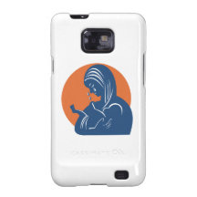 Rasgos da mãe e da criança retros capa para galaxy s2