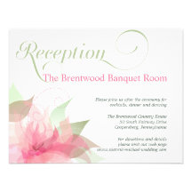 Recepção de casamento floral cor-de-rosa & branca  convite personalizados
