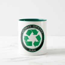 Reciclar verde indo DUBAI Caneca