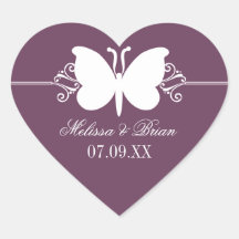 Redemoinhos da borboleta da beringela que Wedding  Adesivos