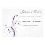 Redemoinhos florais roxos genéricos RSVP convites