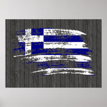 Refrigere o design grego da bandeira posters