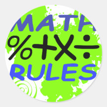 Regras da matemática adesivos redondos