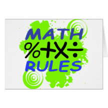 Regras da matemática cartão
