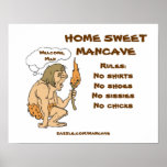 Regras de Mancave do homem das cavernas Posters