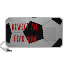 Respeite tudo, medo nenhuns bola de futebol caixinha de som para iPod