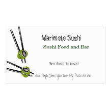 Restaurante chinês da comida do sushi cartão de visita