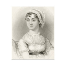 Retrato de Jane Austen Impressão Em Canvas
