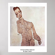 Retrato de Karl Zakovsek por Egon Schiele Impressão