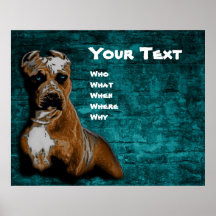Retrato de Pitbull Terrier do americano do Grunge Posters