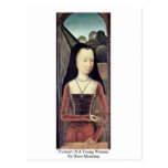Retrato de uma jovem mulher por Hans Memling Cartões Postais