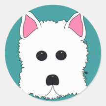 Retrato de Westie Adesivo Redondo