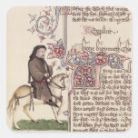 Retrato do fac-símile de Geoffrey Chaucer de Adesivo Em Forma Quadrada