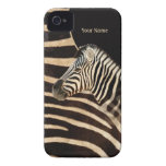 Retrato e pele da listra da zebra - personalize capa de iPhone 4 Case-Mate