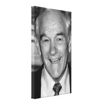 Retrato preto & branco de Ron Paul Impressão De Canvas Envolvidas