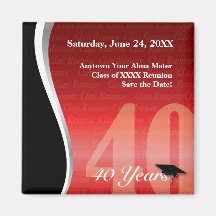 Reunião de classe customizável de 40 anos imã