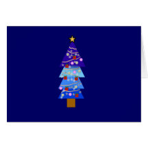 Rico azul da árvore de Natal Cartões