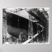 RMS titânico - navio a vapor sob a construção Poster