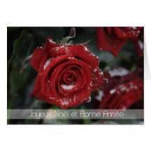 Ro nevado Natal-Feliz alegre francês do vermelho d Cartão