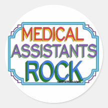Rocha dos assistentes médicos adesivo redondo