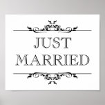 Rolo aberto do recem casados do sinal do suporte d poster