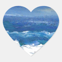 Romance arte do oceano - mar do oceano de CricketD Adesivo Em Forma De Coração