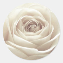 Rosa branco bonito adesivo redondo