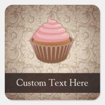 Rosa/cupcake de Brown Adesivo