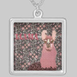 Rosa do lama & colar floral de Brown colares