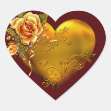 Rosa do ouro decorativo adesivos em forma de corações