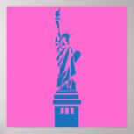 Rosa do poster da estátua da liberdade da arte abs