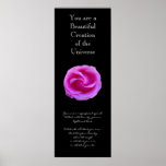 Rosa do rosa da inspiração pôsteres