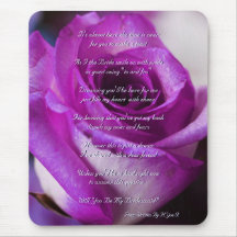 Rosa do roxo você será minha dama de honra mousepads