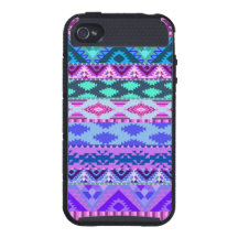 Rosa e asteca feminino roxo iPhone 4 capa